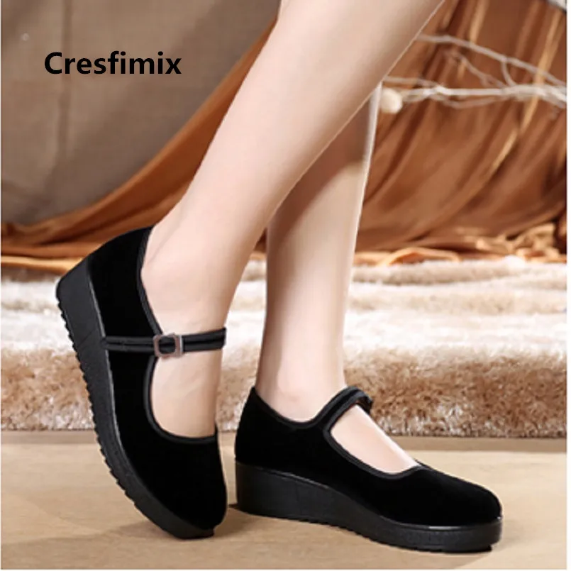 Cresfimix women fashion round toe comfortable spring height increased dance shoes lady casual classic summer hotel a3127 | Обувь