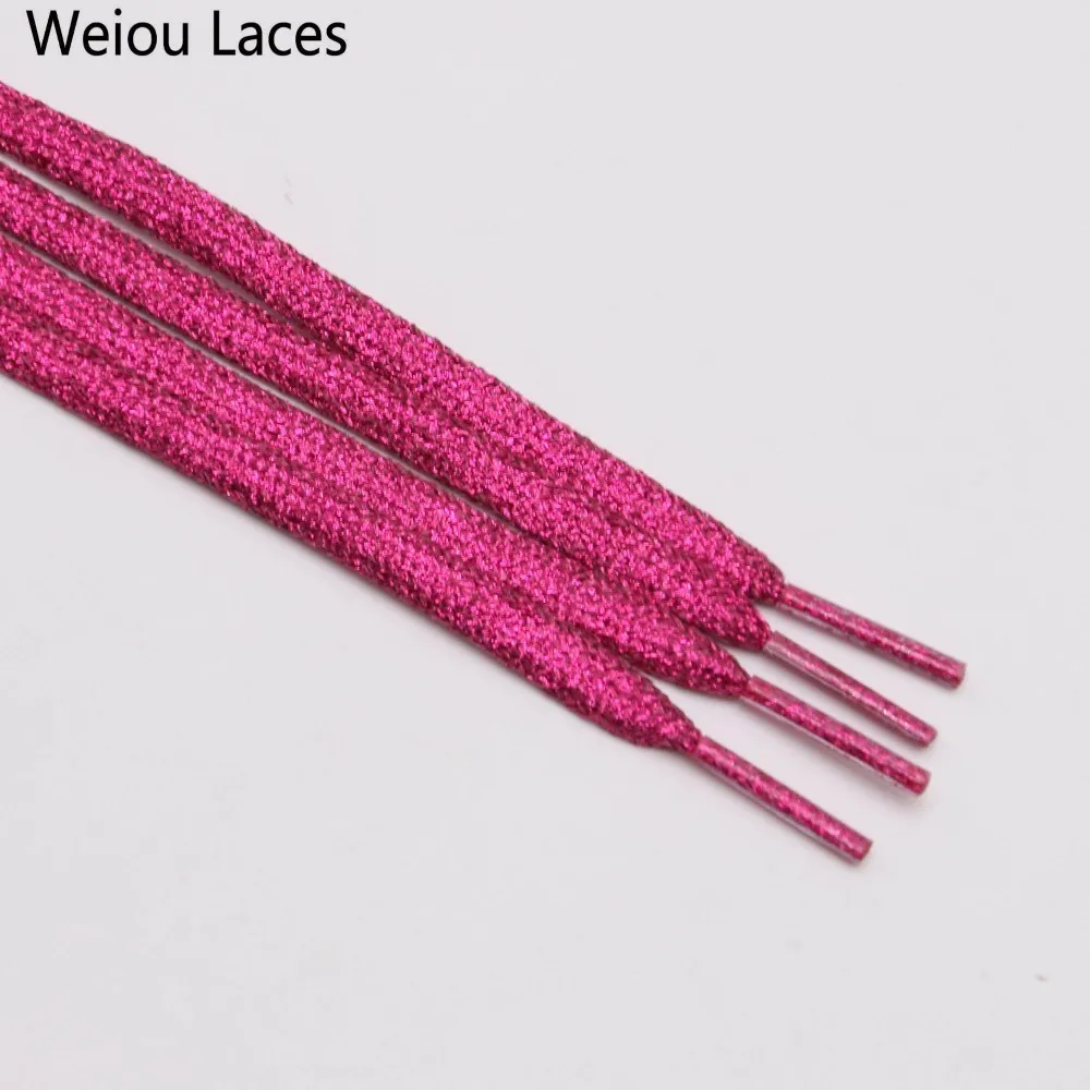 2360 Rose red Weiou Мерцающие Металлические блестящие плоские шнурки сверкающие Блестящие ботиночки для парусиновых кроссовок спортивные ботинки обувь - Цвет: 2360 Rose red