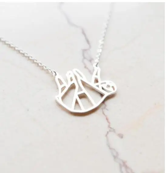 SanLan 10pcs animal Sloth Origami Necklace gift for her |