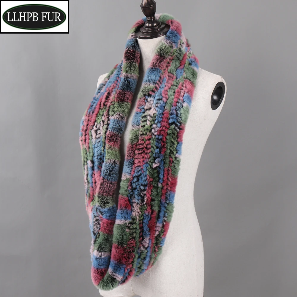 Российские женские длинные Стиль натуральный шарф из меха кролика рекс Мода для