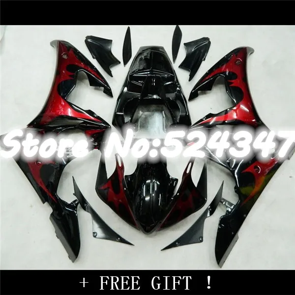 

fairings for YZF R6 03 04 05 YZF-R6 03-05 YZF 600 R6 2003 04 2005 fairing kits Red black for Yamaha-Nn