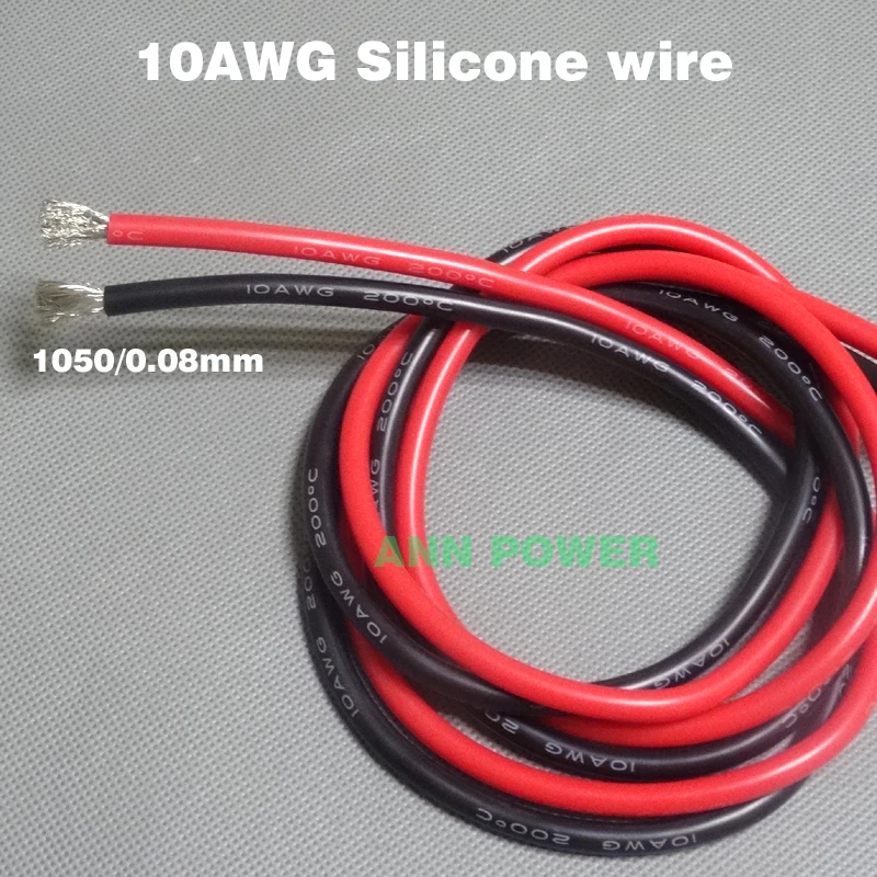 Бесплатная доставка силиконовый провод 10 AWG # провода из силикагеля проводник 1050/0