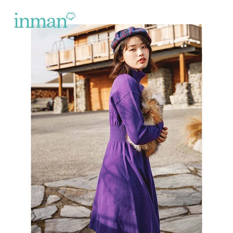 INMAN/зимнее Новое поступление Женское платье принцессы с открытыми плечами