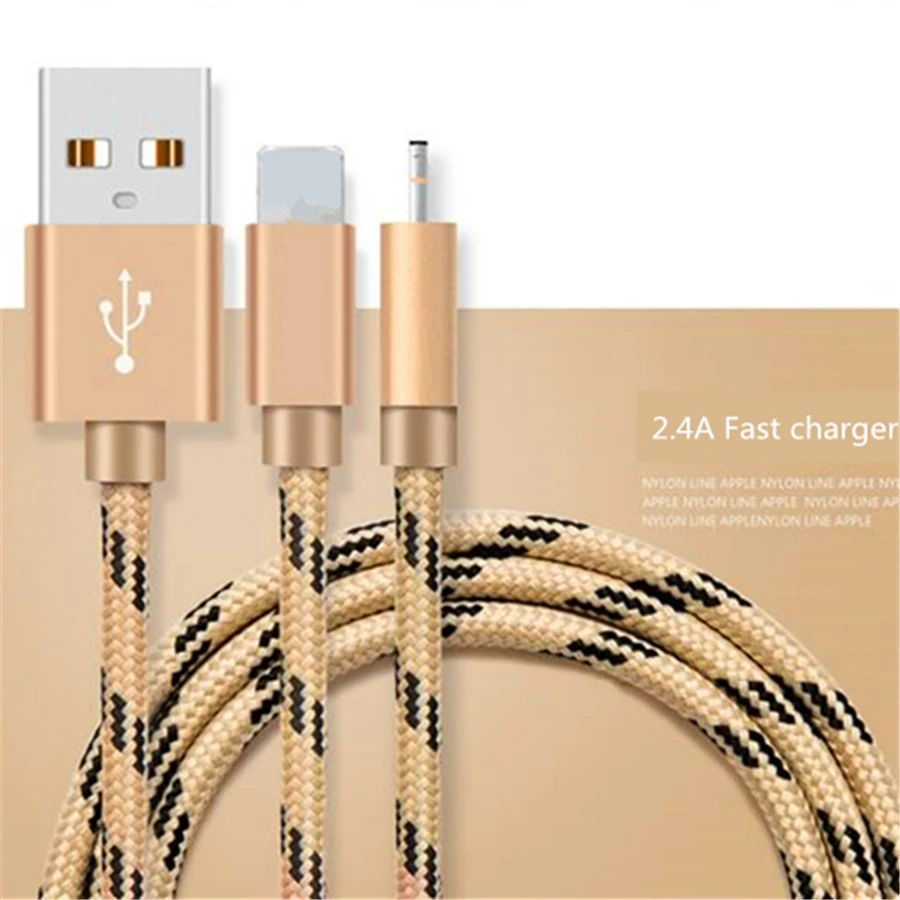 1 м/2 м/3 м длинный для iPhone 6 шнур зарядного устройства Прочный Плетеный 8 контактный