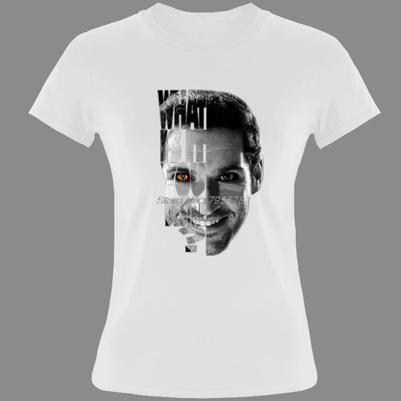 Футболка Lucifer женская с коротким рукавом рубашка из хлопка круглым вырезом в