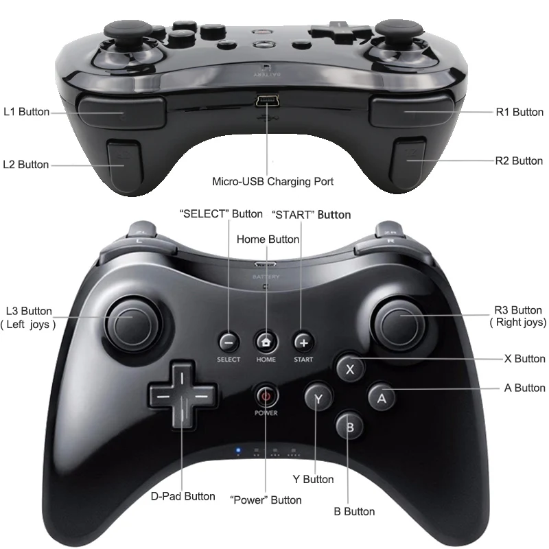 Беспроводной пульт дистанционного управления для Nintendo Wii U Pro USB классический