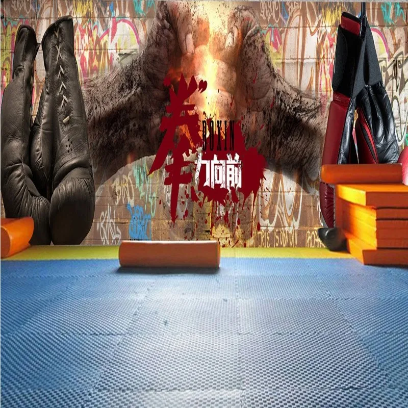 3d обои для тхэквондо гимнастическое украшение бокса фон Wushu hall на заказ HD|mural