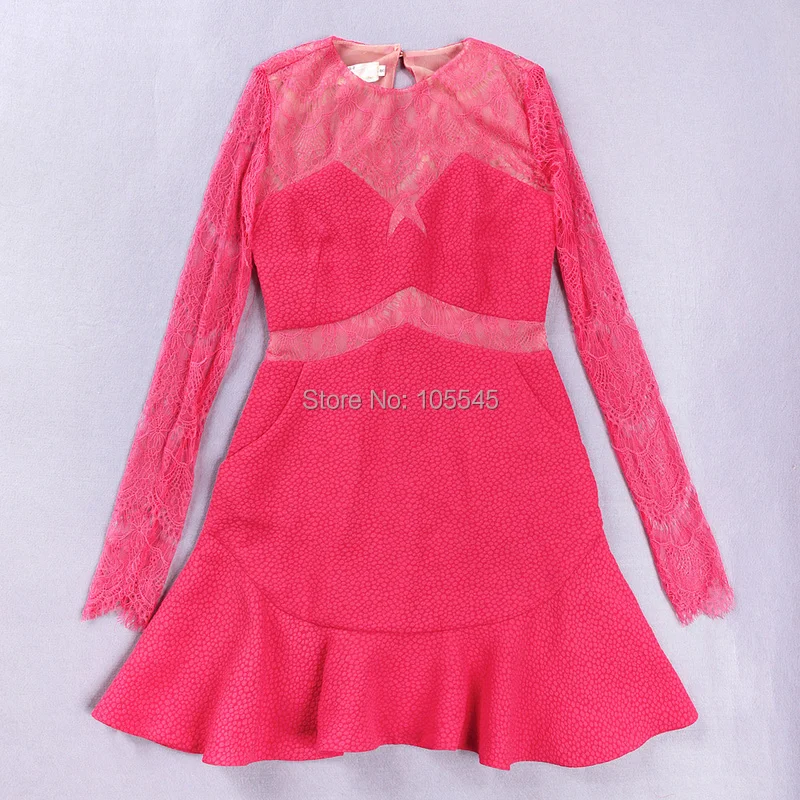 В наличии! J199 синий красный кружево дамы мода вечернее платье|dress celeb|dresses dropshipdress