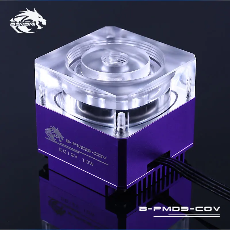 Bykski B-PMD3-COV, PWM DDC насосы, RBW, максимальный поток 600л/ч, Максимальный подъем 6 метров, требуется установленный Bykski 50 мм Диаметр резервуара - Цвет лезвия: Purple