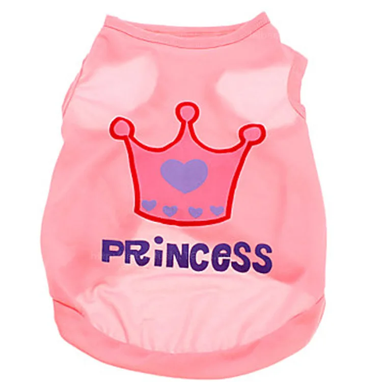 Модная летняя жилетка принцессы с рисунком короны для собак одежда домашних