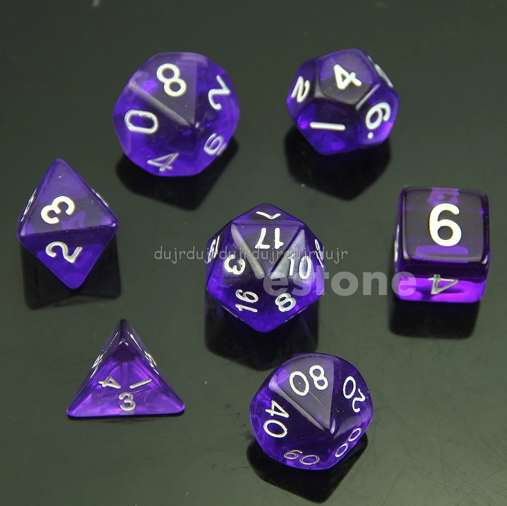 MTG RPG D& D DND Poly Dice настольная игра Набор из 7 сторонних штампов D4 D6 D8 D10 D12 D20 N06 Прямая поставка