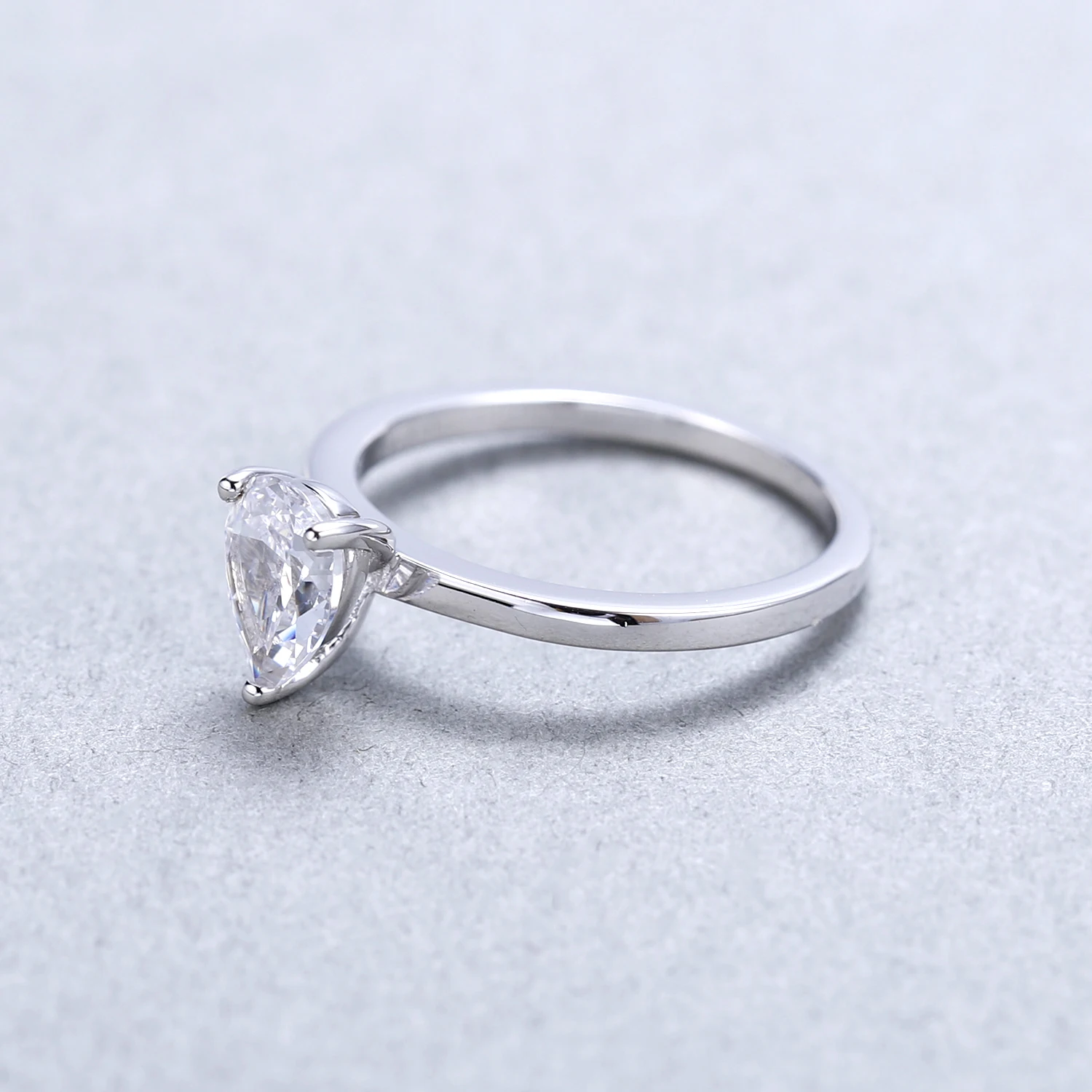 Жемчужное балетное 925 пробы Серебряное белое CZ Кольцо 1.31Ct кубический циркониевый солитер обручальные кольца для женщин хорошее ювелирное изделие