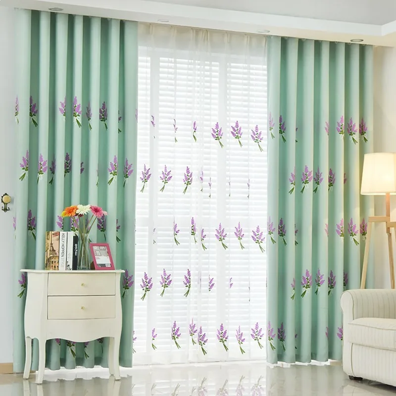 Lavender Embroidered Curtains For Living Room Rustic High Quality Blinds Window Bedroom Purple Rideaux Tulle Voile|curtains for|embroidered