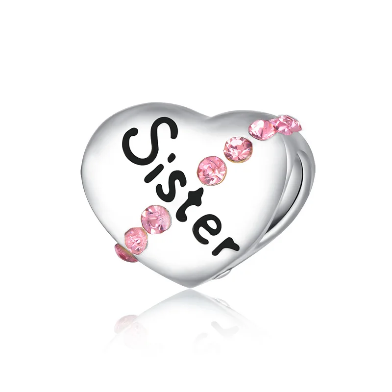 A1654 pink Очаровательные бусины в виде сердца fan of love first my mother подходит для оригинальных браслетов Pandora DIY для изготовления женских ювелирных изделий Сделай Сам berloques - Цвет: A1654 pink