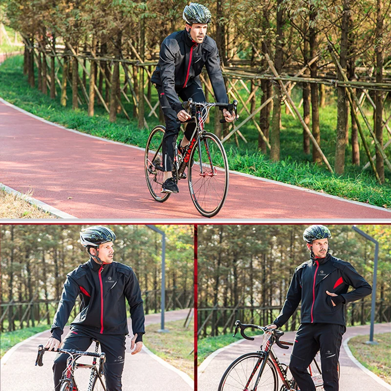 

X-TIGER Windproof Waterproof Cycling Jacket Mountain Bike Bicycle Clothing Winter Sportswear Long Sleeve Cycling Jersey