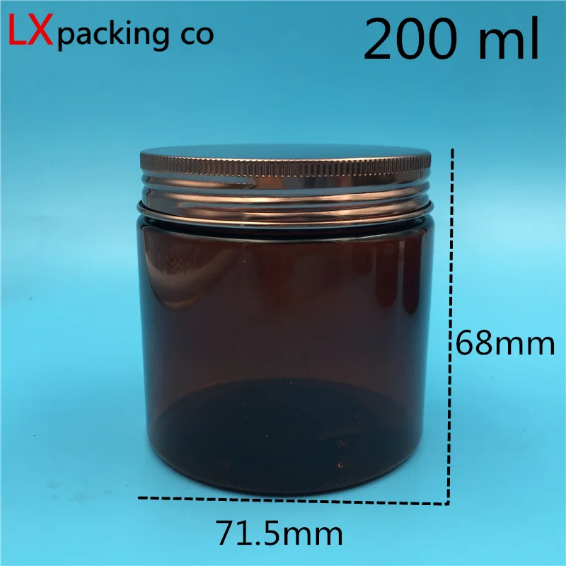 200 ml Bronze cover 30 шт 50 80 100 150 200 250 мл пластиковая коричневая пустая упаковка баночка бронзовая алюминиевая крышка контейнер для крема бутылки - Цвет: 200 ml Bronze cover
