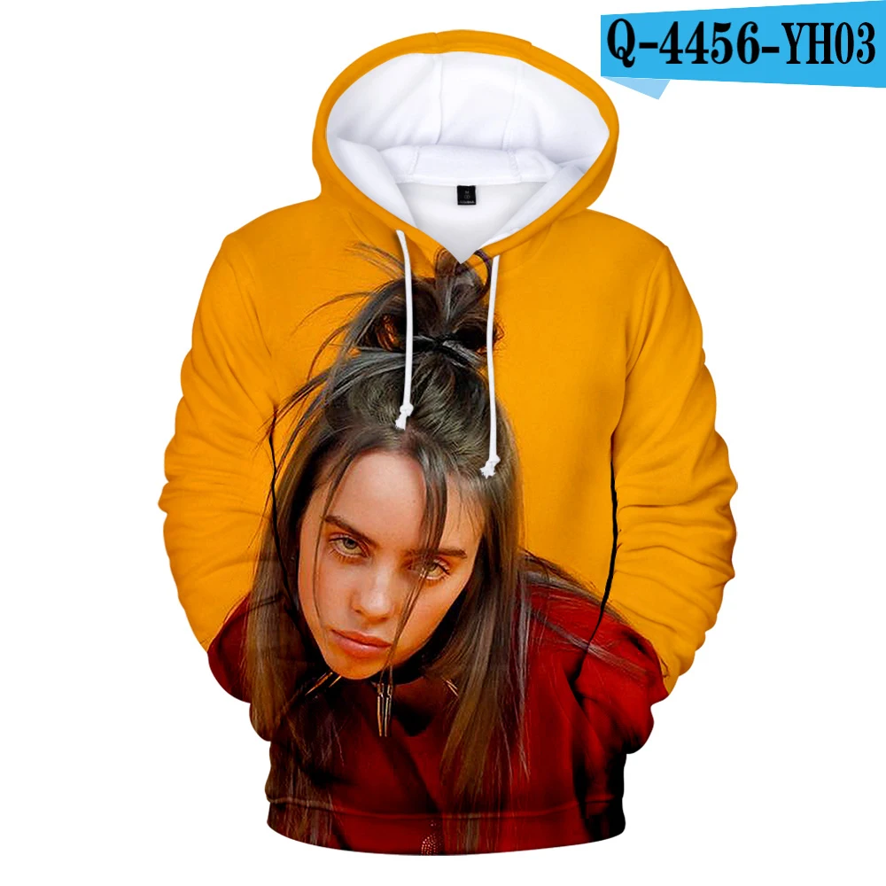 3D Харадзюку толстовка с принтом Новая американская певица Billie Eilish 3D толстовки женские толстовки мужские пуловеры 3D Billie Eilish толстовки пальто - Цвет: 3D