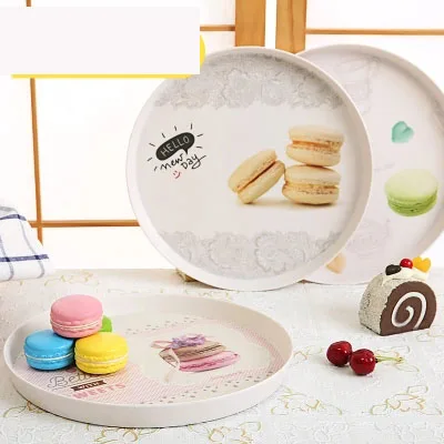 

Европейский круглый поднос из искусственного фарфора, пластиковый поднос, поднос для чая, чашка для воды, поднос для чайной чашки, столовые ...