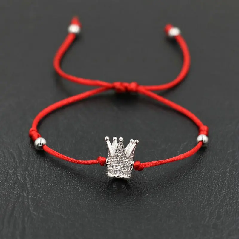 BPPCCR 2pcs/set Digital 8 Infinity Braid Women Bracelets Imperial Crown Lucky Lovers Couples Red String Rope Thread Pulseira | Украшения и