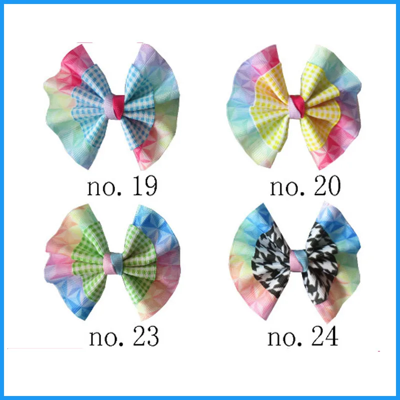 

50 BLESSING Good Girl 3" Fan Hair Bow Clip Colorful Accessories British Style