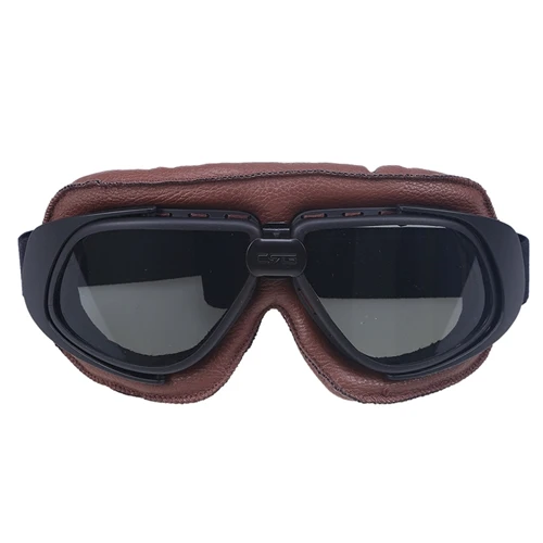 Brown Tawny Glasses Posbay очки красочные линзы Мотокросс Мотоцикл Винтаж пилот байкер из искусственной кожи Moto Gafas для велоспорта очки солнцезащитные очки - Цвет: Brown Tawny Glasses