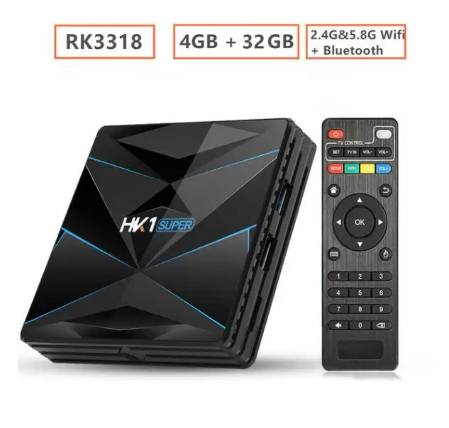 HK1 супер Android 9,0 Смарт ТВ приставка RK3318 Четырехъядерный 4G 64G ТВ приставка Google Assistant 4K 3D Utral Wifi USB3.0 HK1 супер приставка - Цвет: 4G 32G