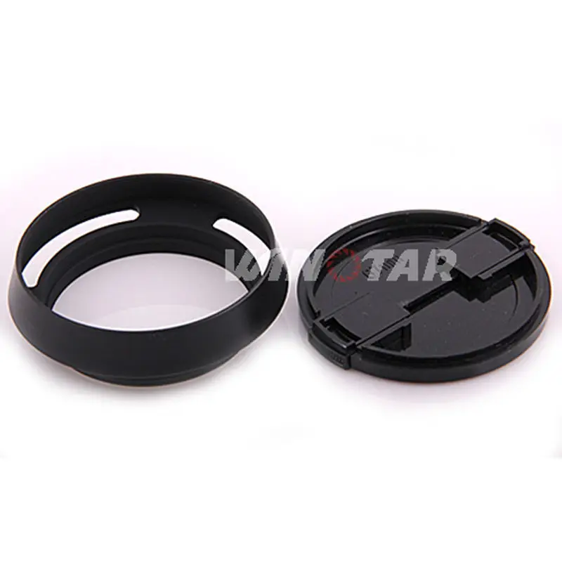 49 мм винтовая металлическая наклонная вентилируемая бленда + крышка объектива