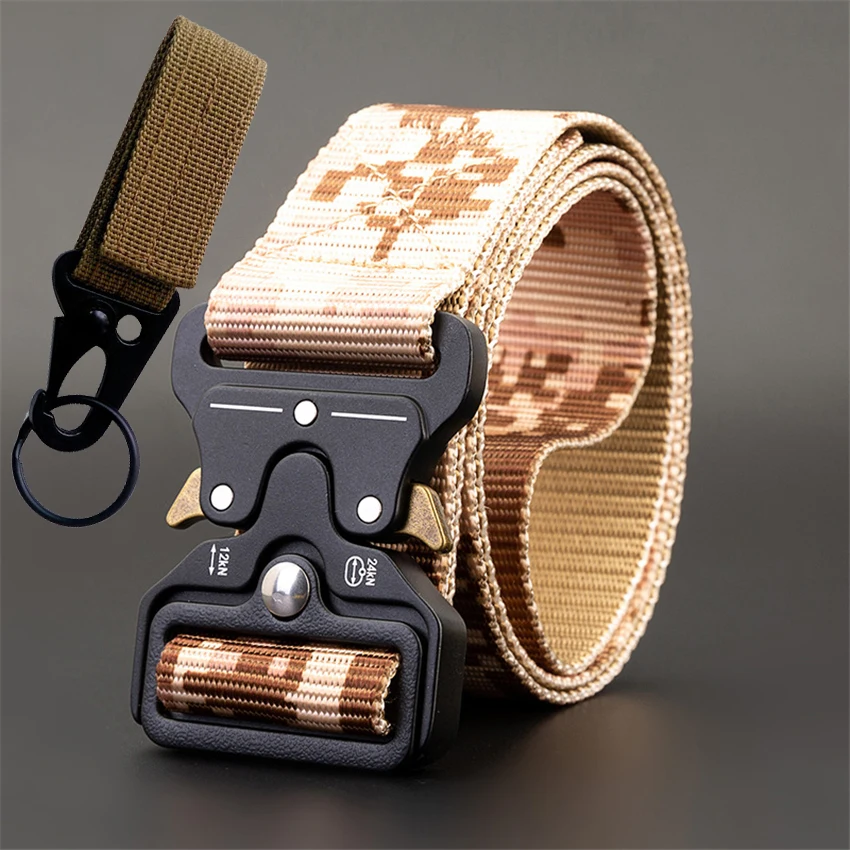 Camouflage A Set 115-135 см брендовый холщовый ремень, тактический дизайнерский мужской ремень, Кобра, пряжка, длинные нейлоновые ремни, многофункциональный Быстросохнущий мужской армейский ремень - Цвет: Camouflage A Set