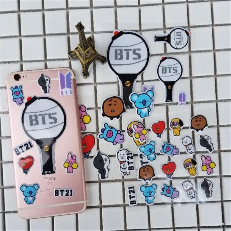 БЦ BT21 дважды семнадцать хотите один GOT7 стикер фигурку игрушки для детей подарок