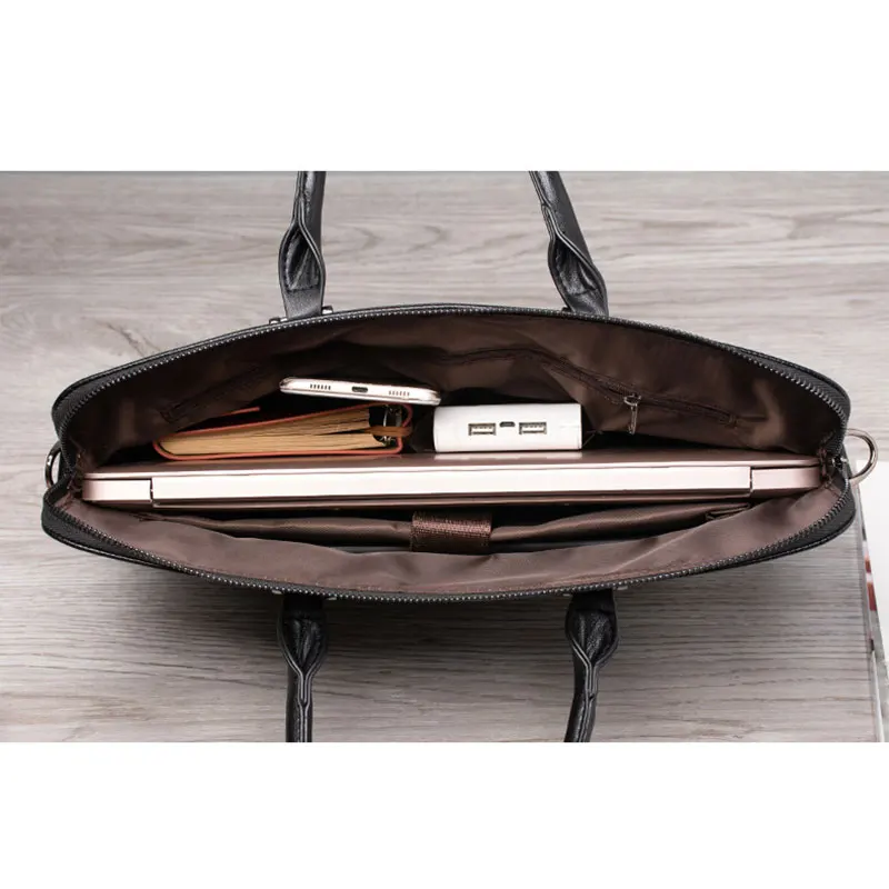 

Messenger Bag Men Leather Briefcase Large Capacity Laptop For 15 Inch Handbag Male Travel Business Notebook Document Bag