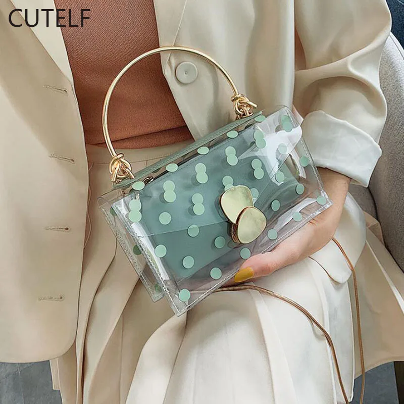 Прозрачная сумочка на ремне sac основной femme 2019 nouveau желе цепи сумки женские ручные