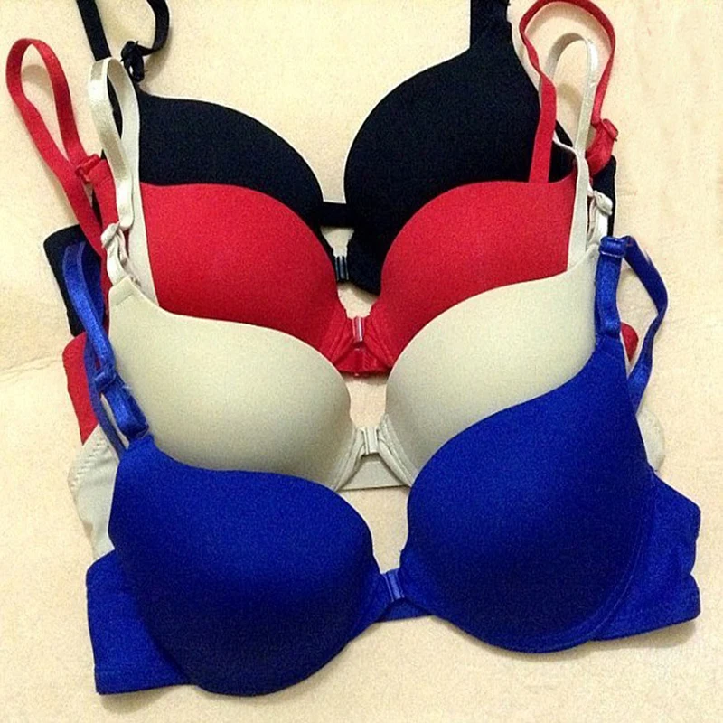 Глянцевое однотонное нижнее белье с эффектом пуш-ап | Женская одежда