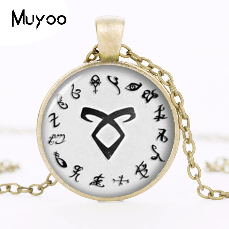 1 unids Hunter Rune Shadowhunter ожерелье с городом ожерельлье из хрусталя bones кабошон HZ1|crystal