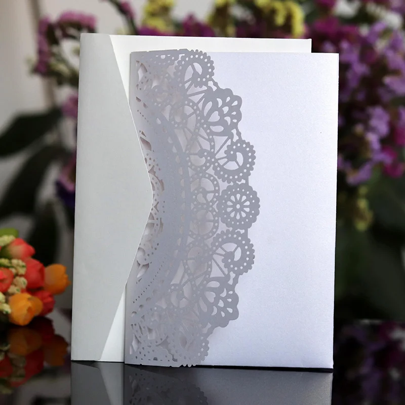 100 шт. синий белый лазерный разрез свадебные пригласительные открытки элегантные