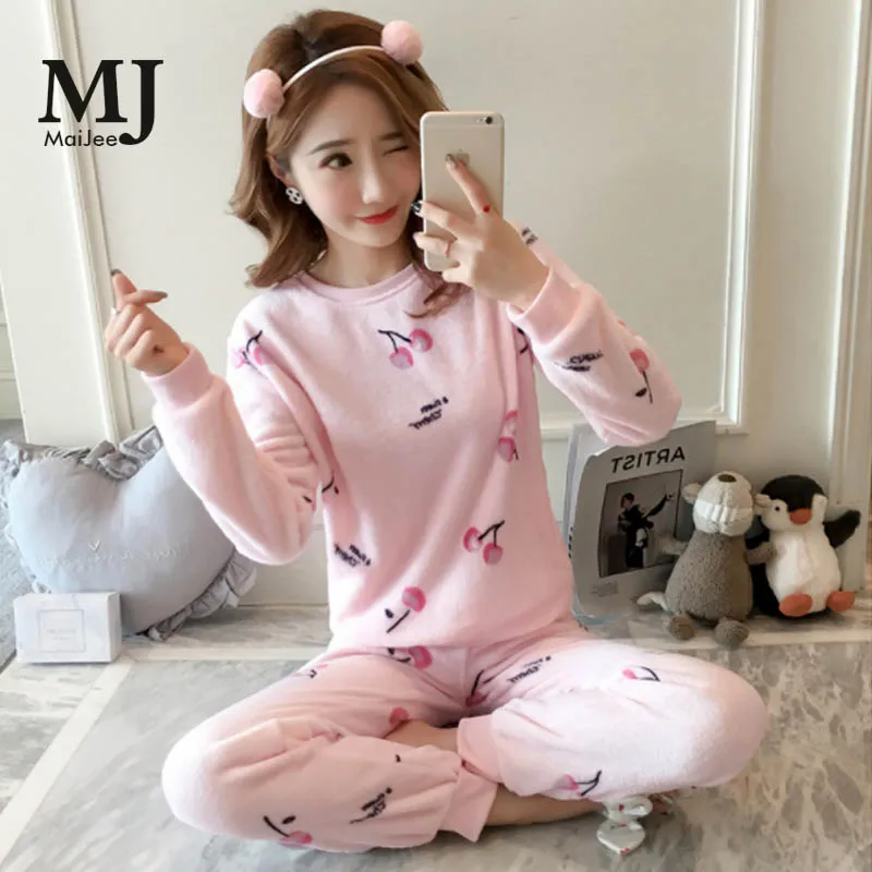 MJ076A Korean Kigurumi Flannel Pizama Damska Pyjamas Women Pajamas Pijama Mujer Pigiama Donna Pyjama Femme Pyama Woman | Женская одежда