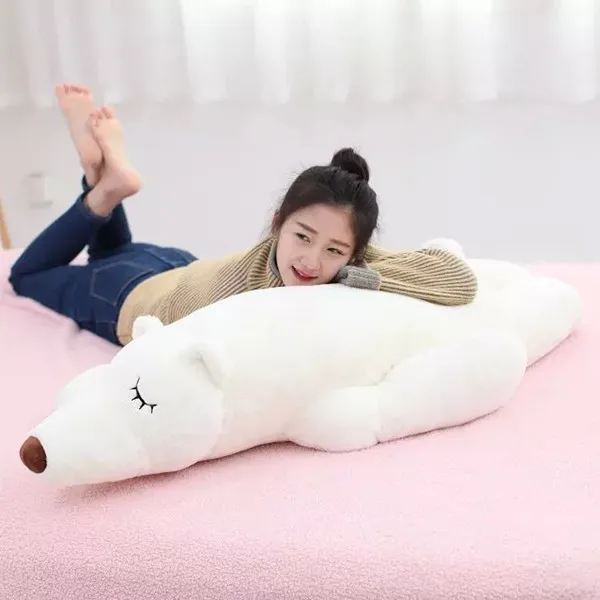 Белый медведь около 80 см склонный плюшевая игрушка подарок на день рождения x141 |