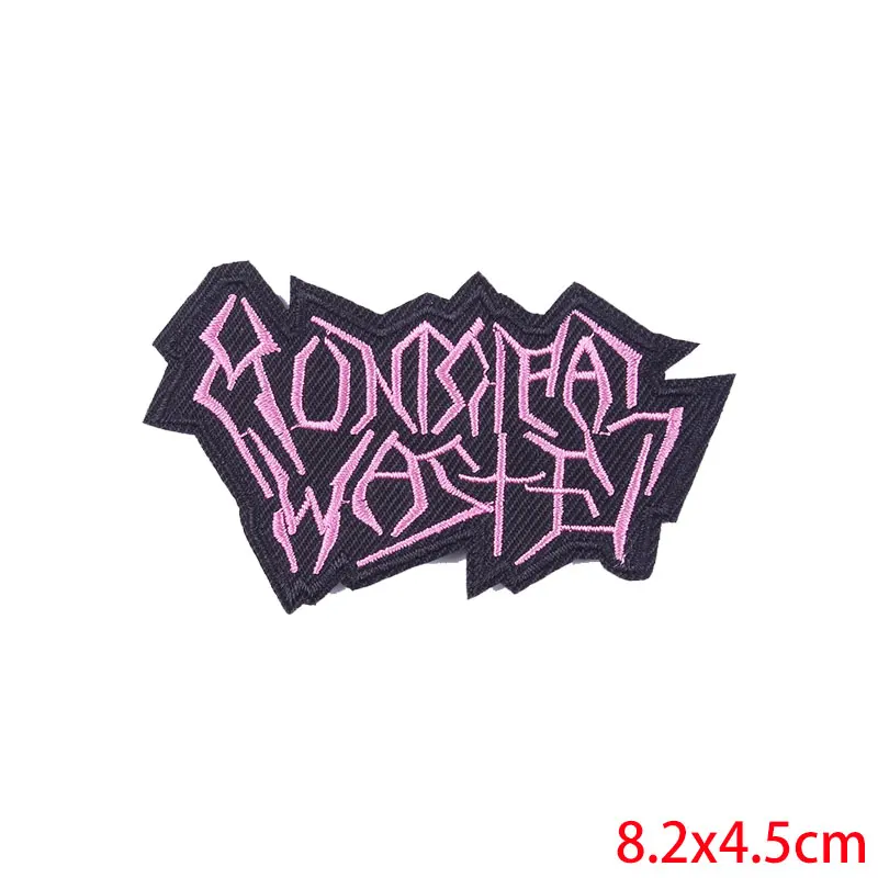 Pink Prajna DIY утюг на патчи вышитые патчи для аппликация на одежду значки панка наклейка утюг на патчи на одежду куртка Декор - Color: Pink