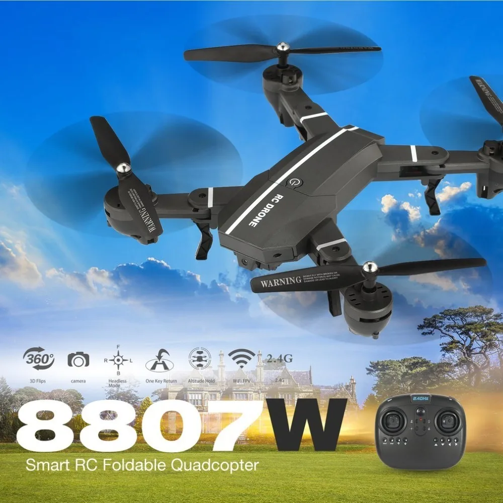 FPV складной Дрон Вт 8807 селфи RC Quadcopter 4ch с wi fi камера Live Видео высота Удержание Headless