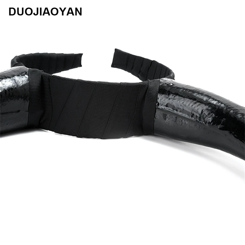 

DUOJIAOYAN New Halloween Devil Headband Gothic Costume Cosplay Party Headdress Horn Witch Xmas Hair hoop Black Sheep Hairband