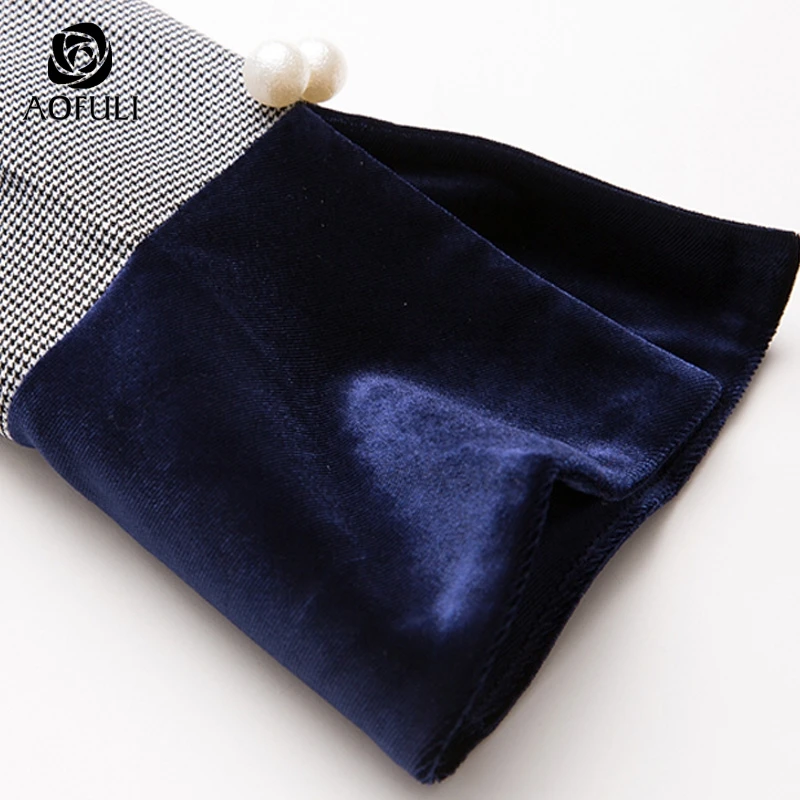 Платье AOFULI L/XL/2XL/3XL женское клетчатое платье с принтом Осеннее/зимнее длинным