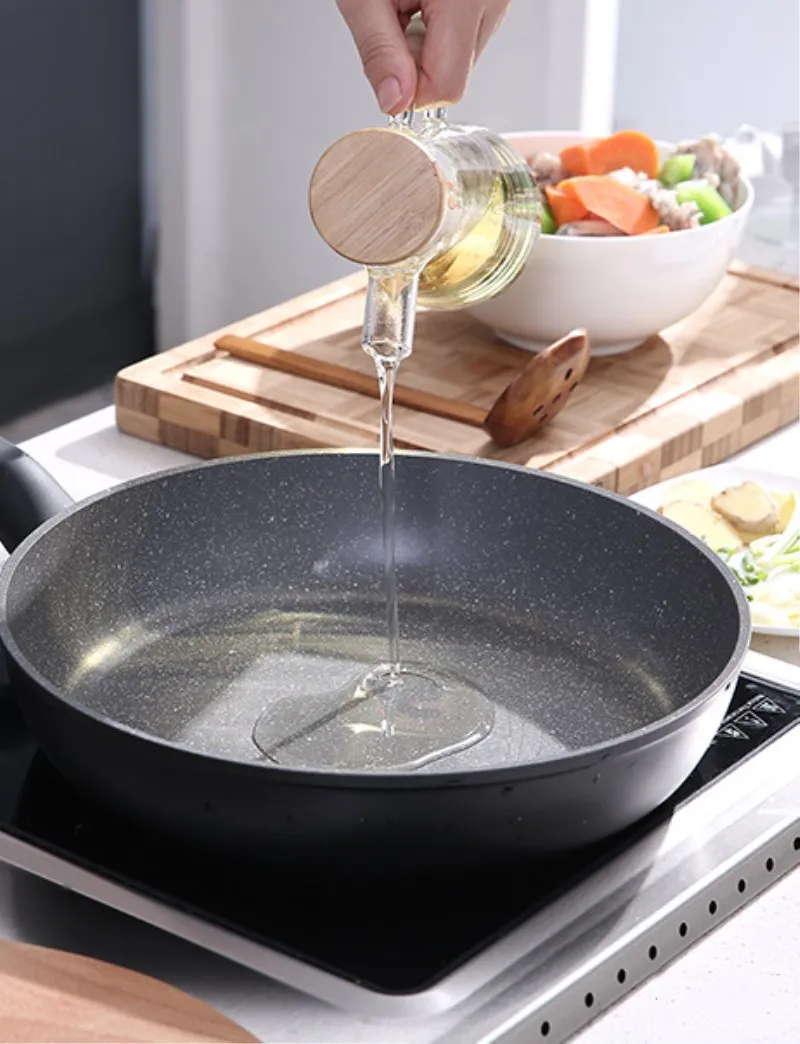 Korean Marble Thick Deep Frying Pan Fried Steak Non-stick Cooker Stone Smokeless Pot Induction Universal Cooking Tool | Дом и сад