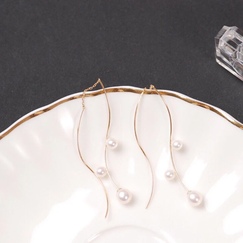 Sinya 18 k золотые серьги-капли с кисточками с натуральным круглым высоким блеском и жемчугом, модный дизайн, Новое поступление для женщин, девушек