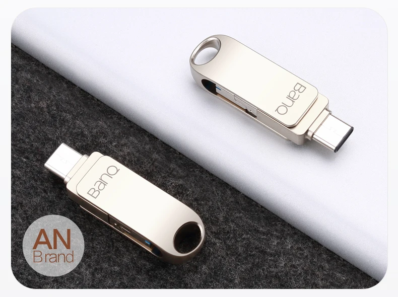 BanQ C80 type-C/Micro/USB 3,0 три в одном USB флеш-накопитель 32 Гб металлический флеш-накопитель 64 ГБ тип C Высокоскоростной флеш-накопитель 16 Гб