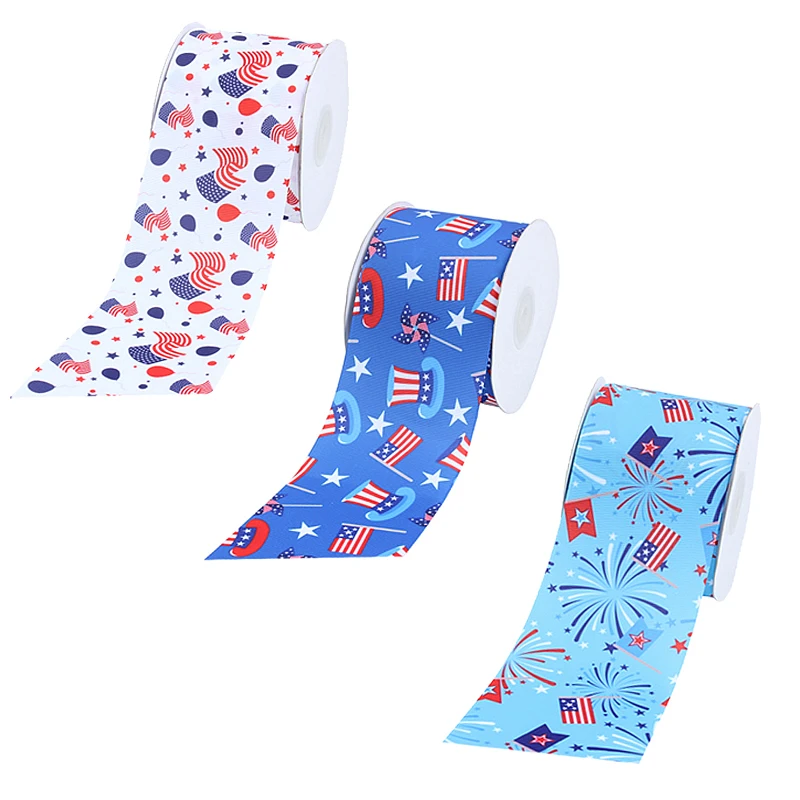 

American July 4th printing grosgrain ribbon 50yards