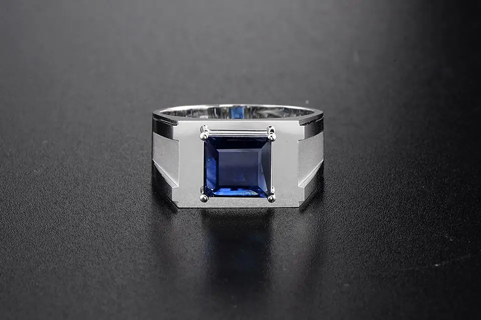 8 грамм золота 1.53ct натуральный сапфир 18 К золото мужское кольцо Свадебные ювелирные изделия, обручальное кольцо дизайн