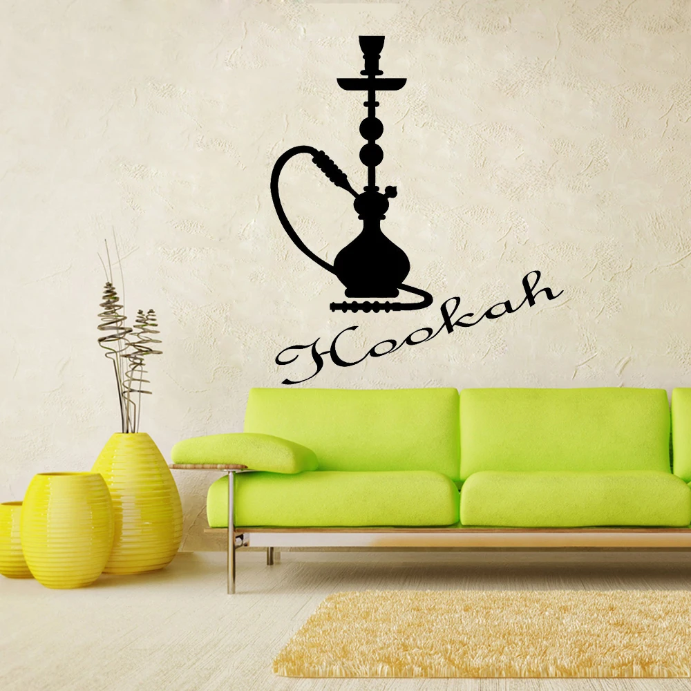 Hookah Логотип Бар наклейки на стены окна кафе гостиная украшения виниловые для