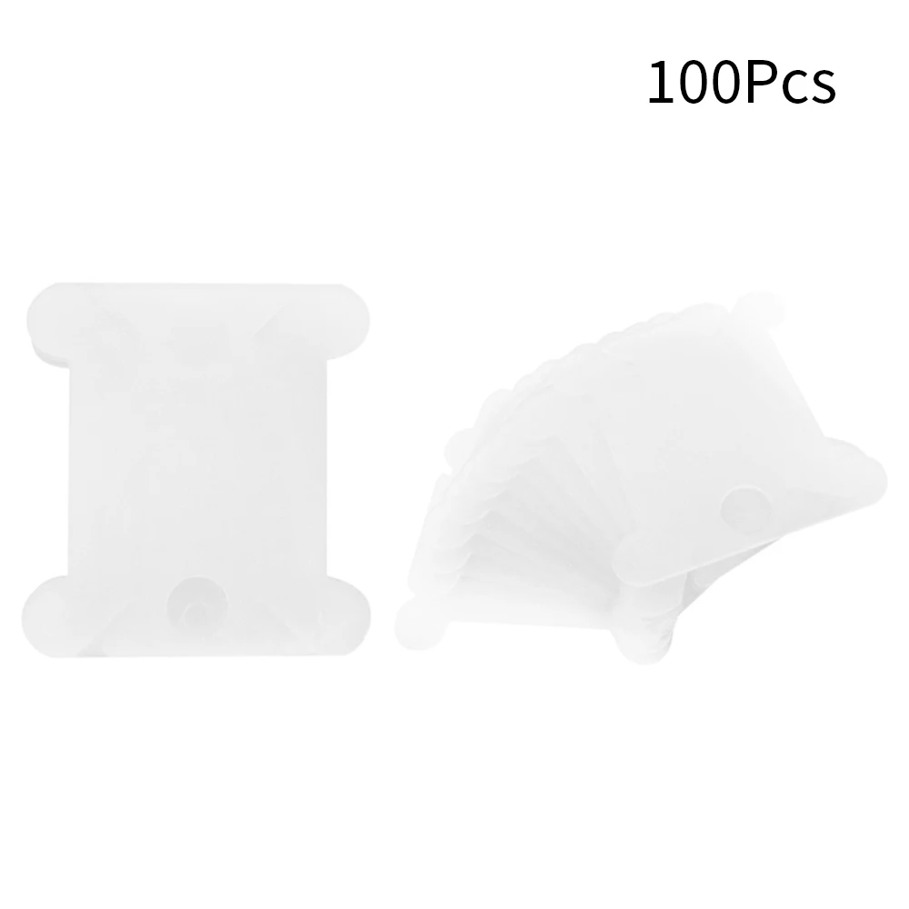 B 100pcs 100/120 шт. Вышивка крестом пластиковый держатель для хранения швейные нитки обмотки пластины печатная плата нитки мулине ремесло шпульки Органайзер - Цвет: B 100pcs