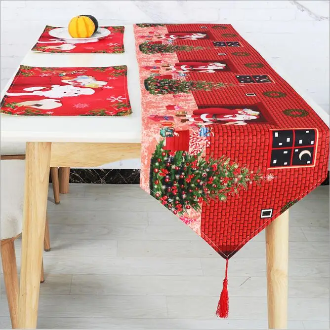 Tablecloth Table Runner Tables Cloth Kitchen Christmas Xmas Home Party santa snowman | Дом и сад