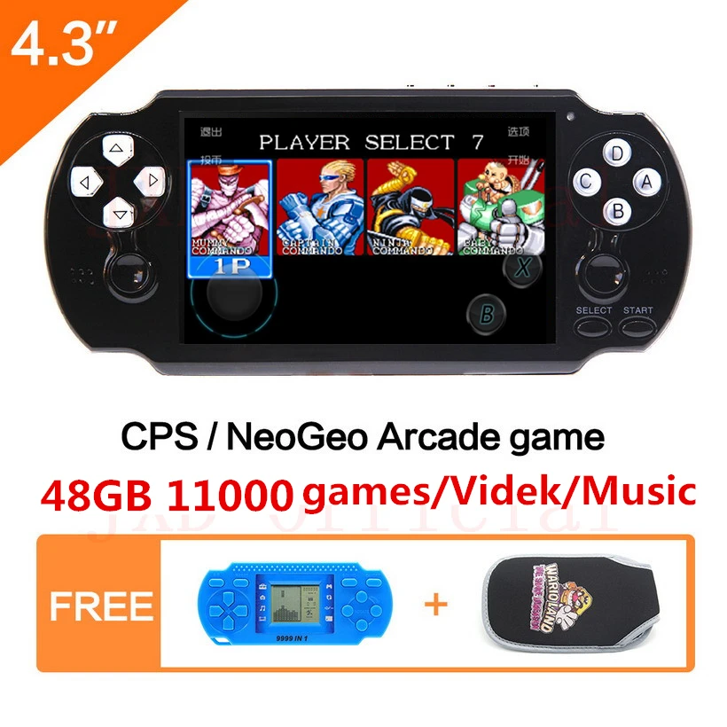 Горячая Распродажа 64Bit портативная игровая консоль 4 3 ''игровая 48 ГБ