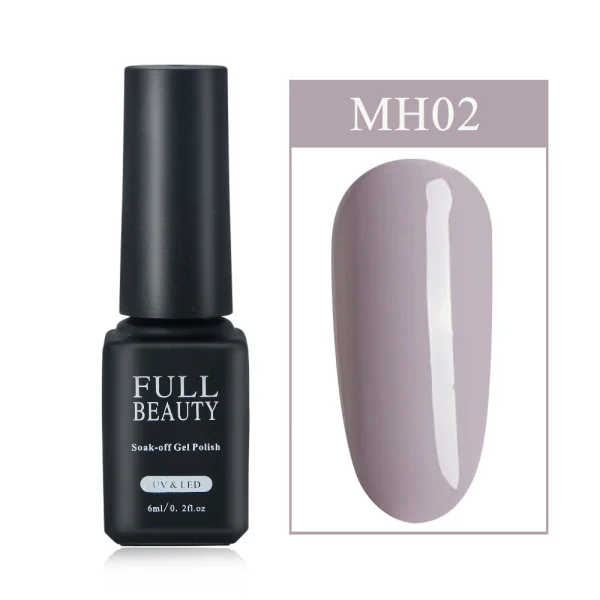 MH02 6ml Soak Off Grey Gel Polish Nail Art Lacquer Long Lasting Nude Pink Hybrid Gel Nail Polish Top Coat UV Gellak Manicure CH981-3 - Цвет: MH02